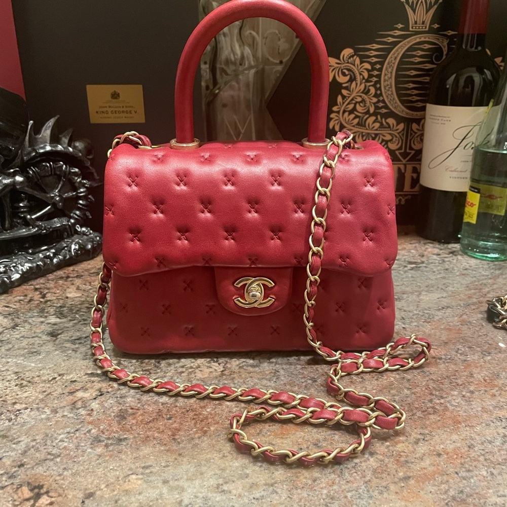 Mini Co Co Chanel Top Handle stitches Bag